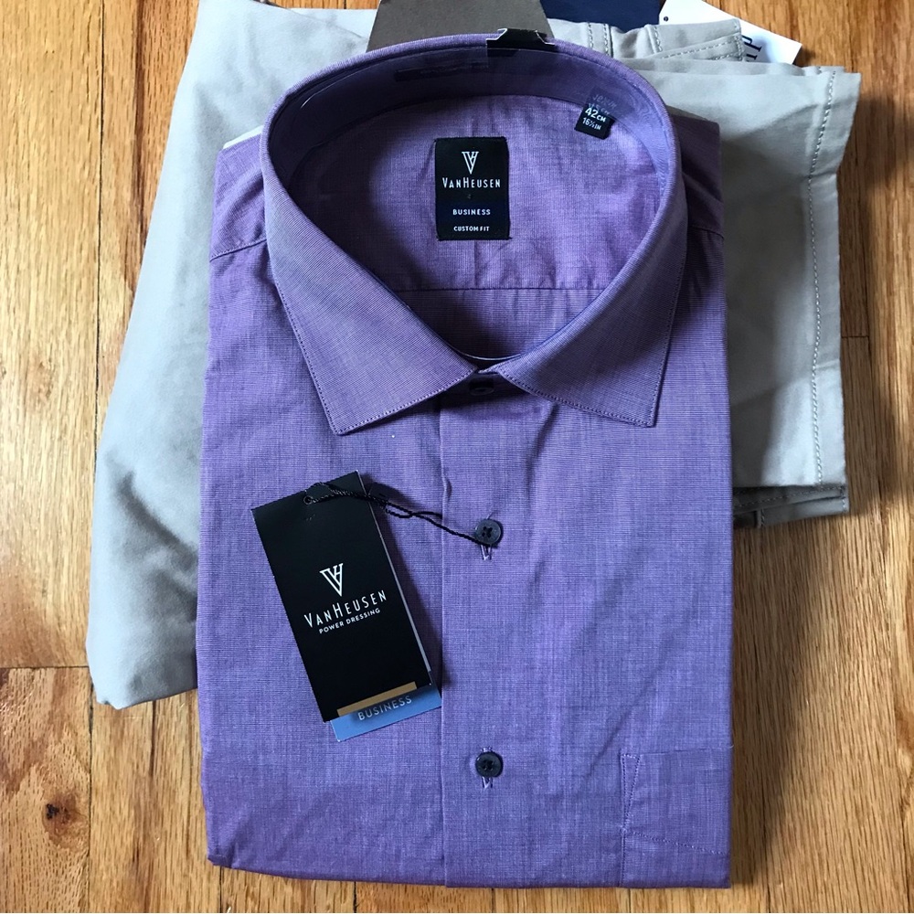 Van Heusen Purple Business Dress Shirt 16.5 NWT